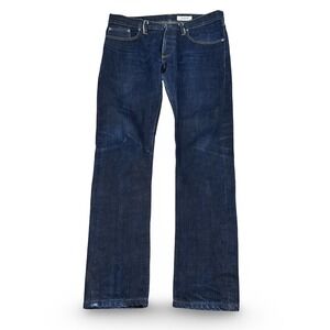 Gustin Mens Raw Indigo Selvedge Denim California Jeans 36 Blue Button Fly Skinny